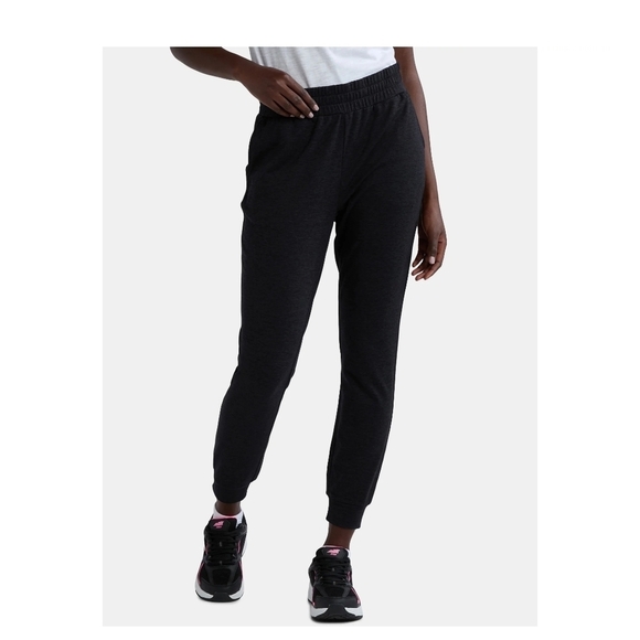 Athletic Works Pants - Athletic Works Black Track Pants with Tapered Legs